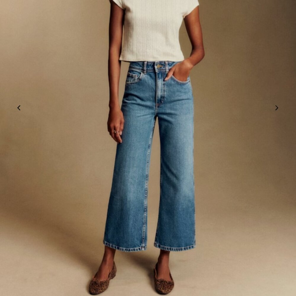 Sezane Le Crop Denim Blue - Size 8